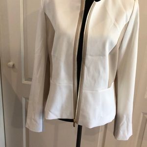 Calvin Klein ivory and latte coke Jacket.
